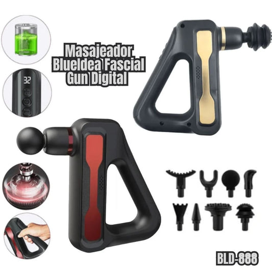 MASAJEADOR FASCIAL GUN DIGITAL BLD-888 – 8 CABEZALES